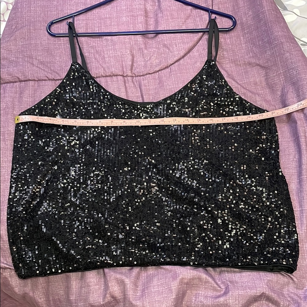 Black Sequin Women's Top